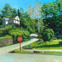 Top of High Street Elkins oil on canvas 2003
