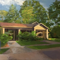 Lafayette: Early Monday Morning, Acrylic on canvas, 22 X 40”, 2017