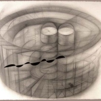 Diverting attentions graphite n gouache on Arches  30x22 2004