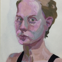 Sketchbook Page, Portrait, Gouache in Moleskine Sketchbook, 2018