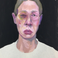 Sketchbook Page, Portrait, Gouache in Moleskine Sketchbook, 2018