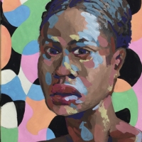 Sketchbook Page, Portrait, Gouache in Moleskine Sketchbook, 2018