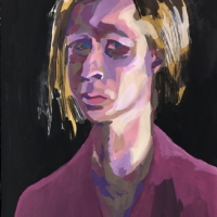 Sketchbook Page, Crying Woman, Gouache in Moleskine Sketchbook, 2018