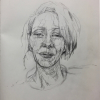 Sketchbook Page, Ashville Portrait, Graphite in Moleskine Sketchbook, 2018