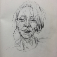 Sketchbook Page, Ashville Portrait, Graphite in Moleskine Sketchbook, 2018
