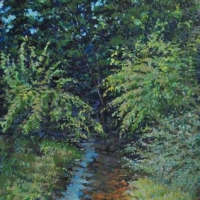Pigg River Landscape Franklin County 22x12 Acrylic on canvas 2012-2013