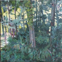 Louisiana: Cypress Lake, Acrylic on Canvas, 20 x 20”, 2017