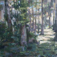 Louisiana: Cypress Lake, Acrylic on Canvas, 20 x 20”, 2017