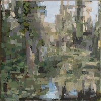 Louisiana: Cypress Lake Abstraction, Acrylic on Canvas, 20 x 20”, 2017